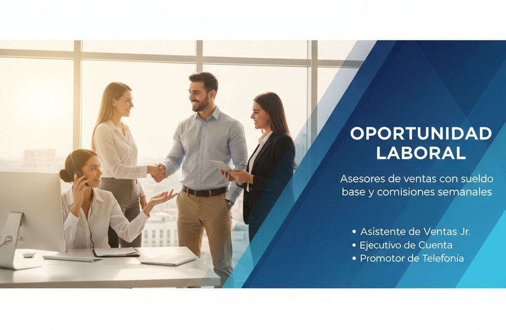 Lee más sobre el artículo Asesores de ventas con sueldo base y comisiones semanales