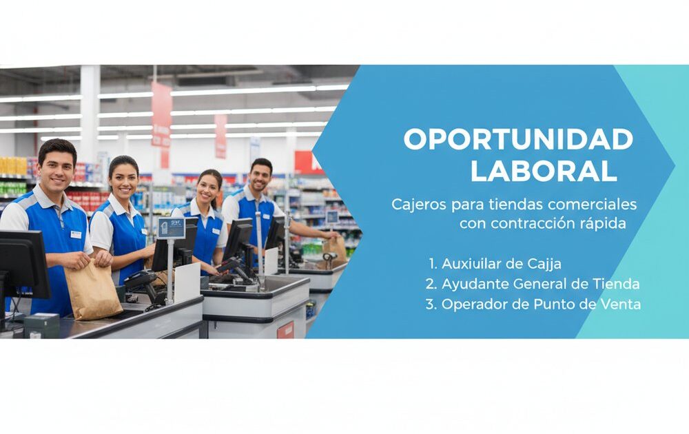Lee más sobre el artículo Cajeros para tiendas comerciales con contratación rápida