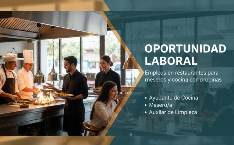 Lee más sobre el artículo Empleos en restaurantes para meseros y cocina con propinas