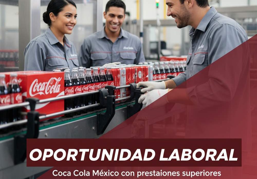 Oportunidades laborales en Coca Cola México con prestaciones superiores